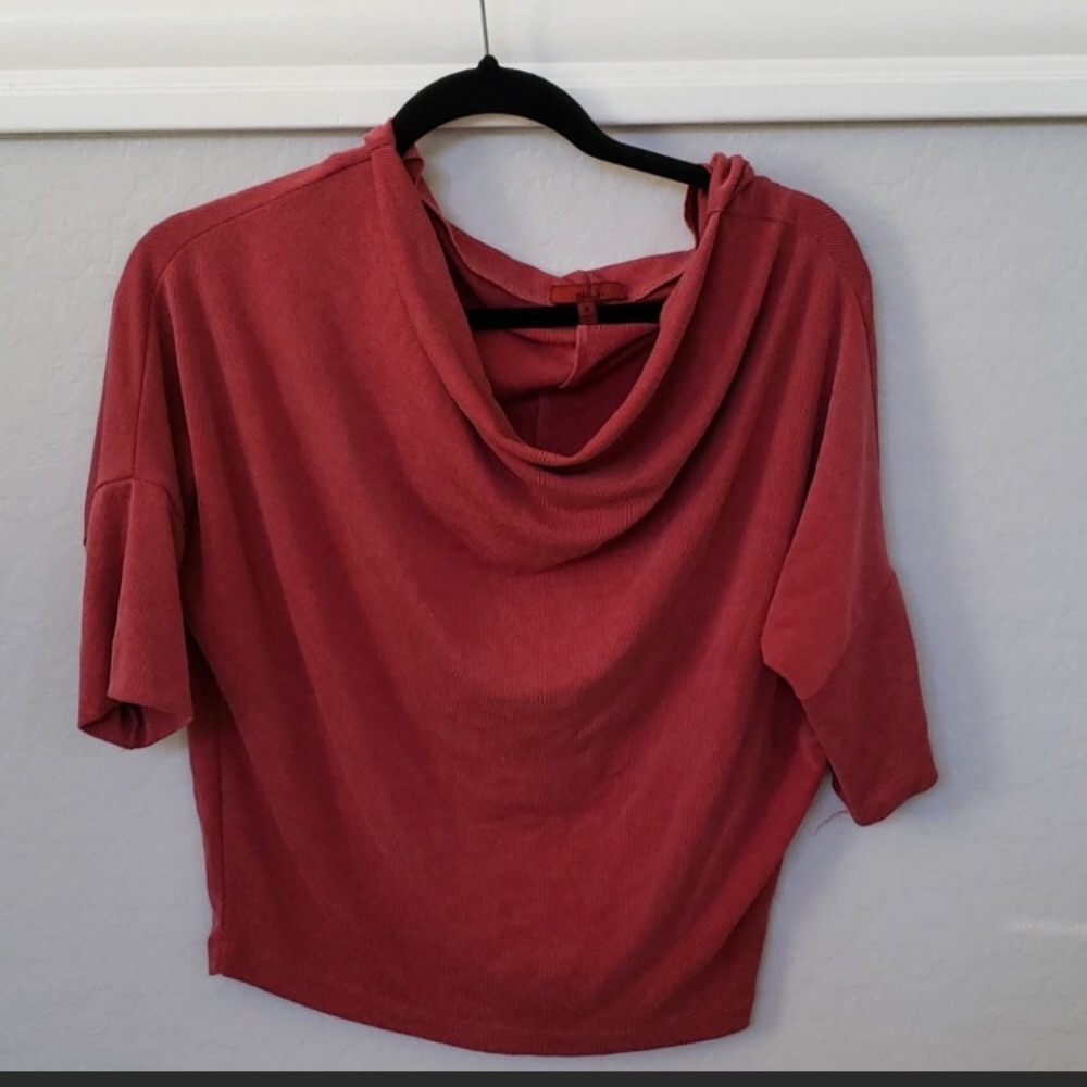 BKE Red The Buckle Dolman Off the Shoulder Top Sm